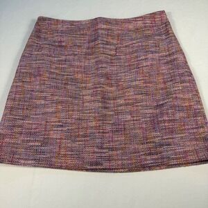 LOFT Womens Skirt Size 10 Purple Pink Orange Tweed‎ Mini Business Casual Career